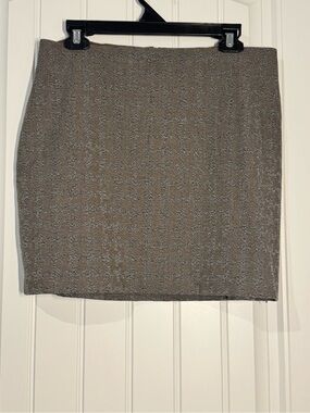 Express Brown Tweed Pattern Mini Pencil Skirt